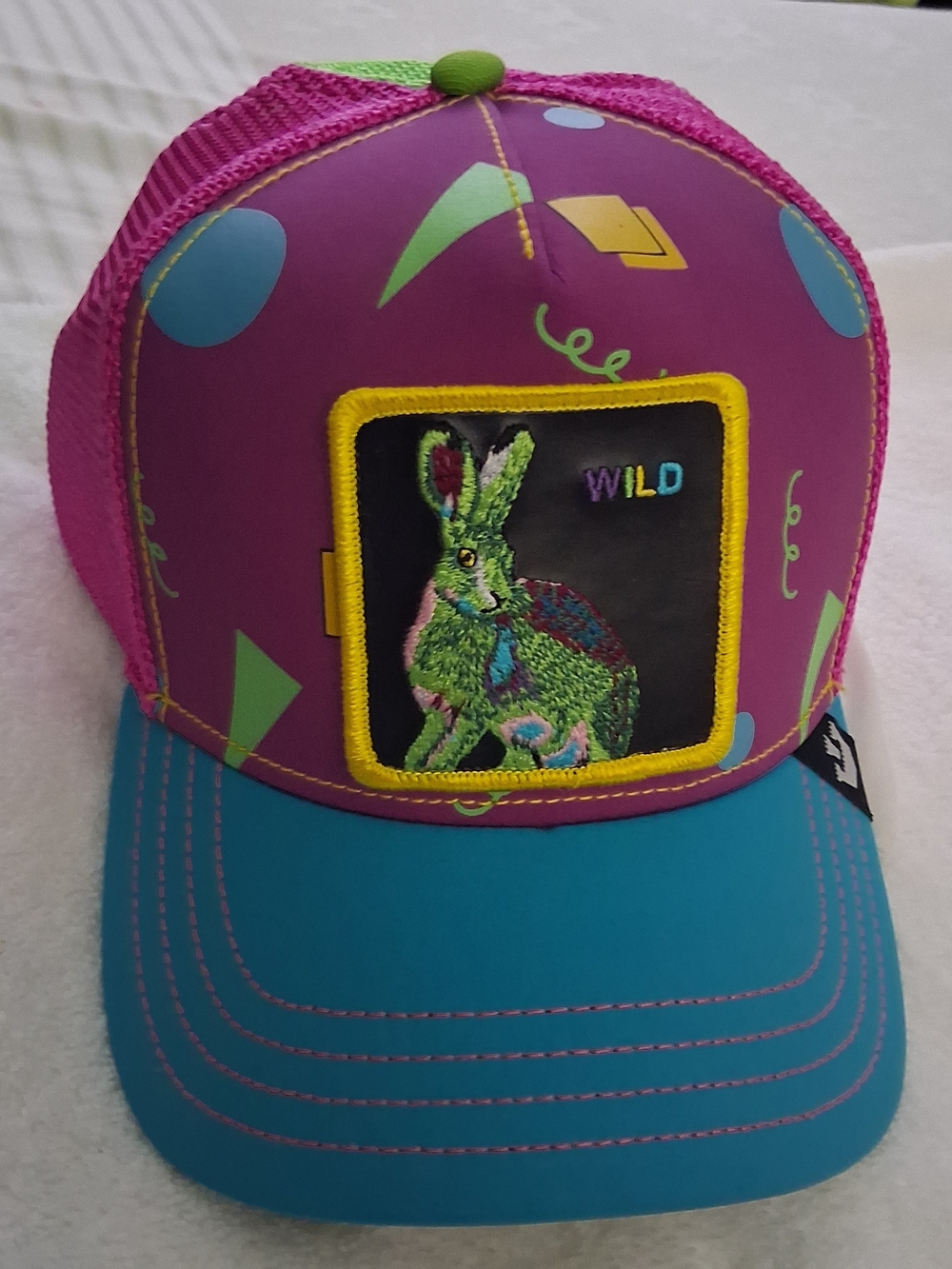Goorin Bros Purple & Teal Rabbit Patch Trucker Hat